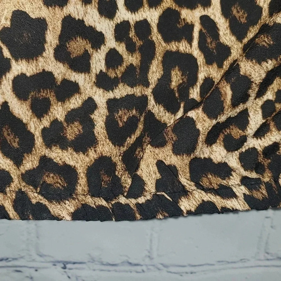 MICHAEL KORS Plus Size Leopard Off the Shoulder Peasant Blouse Size 1x - Picture 8 of 9